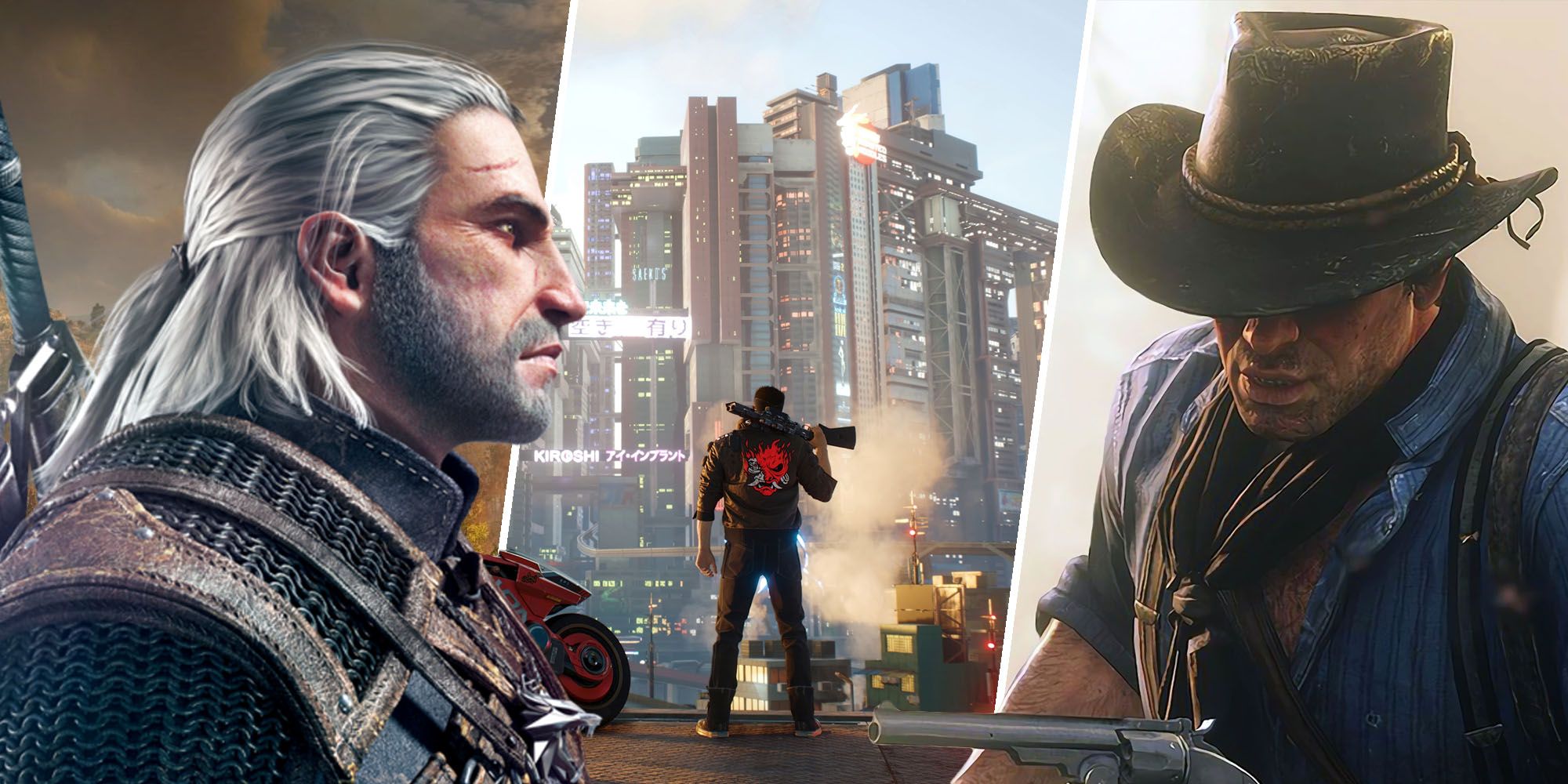 The Witcher 3, Cyberpunk 2077, and Red Dead Redemption 2