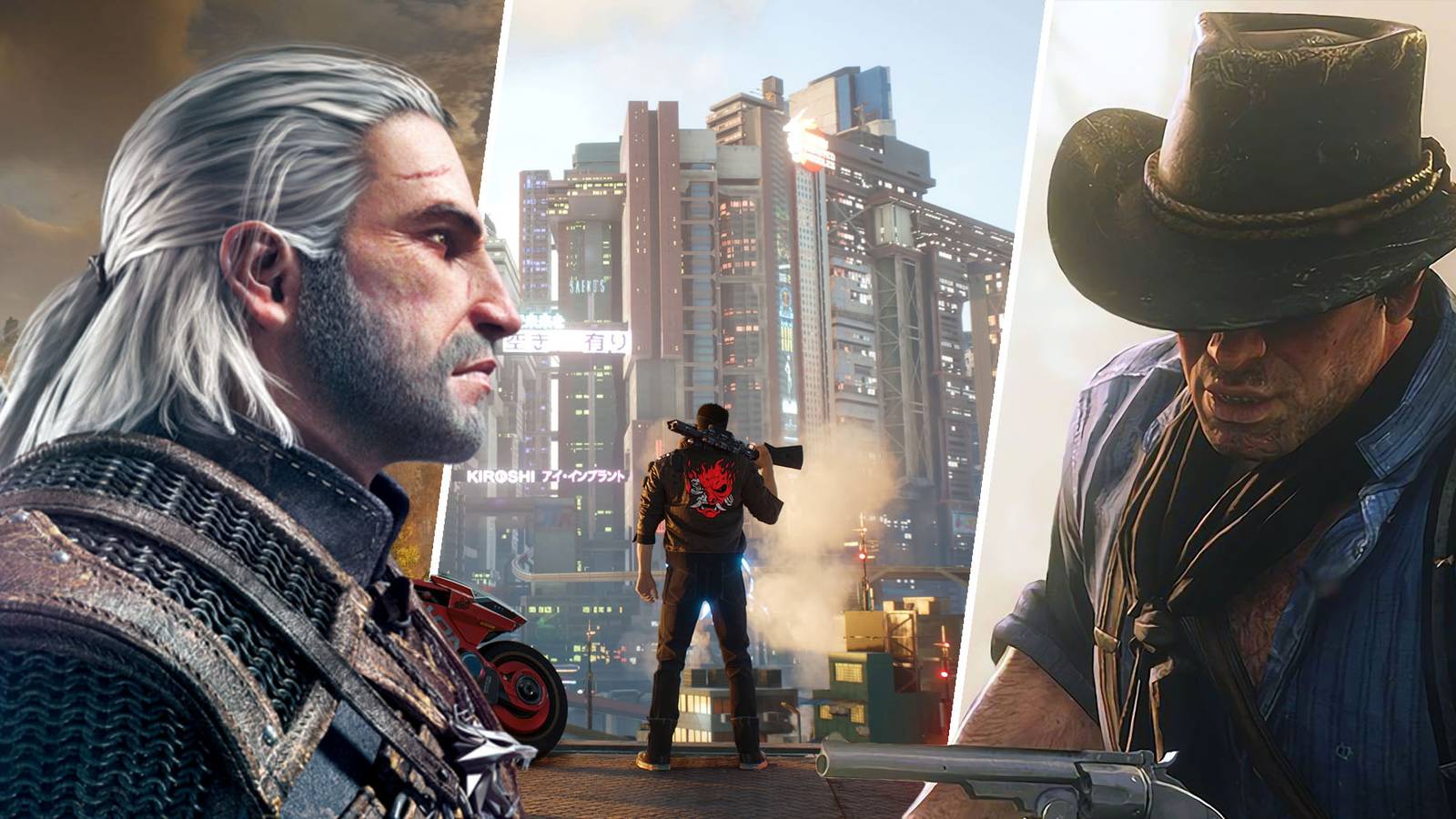 The Witcher 3, Cyberpunk 2077, and Red Dead Redemption 2