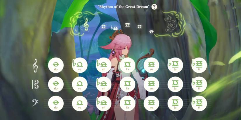 playing the lyre to activate the phantasmal gate in genshin impact