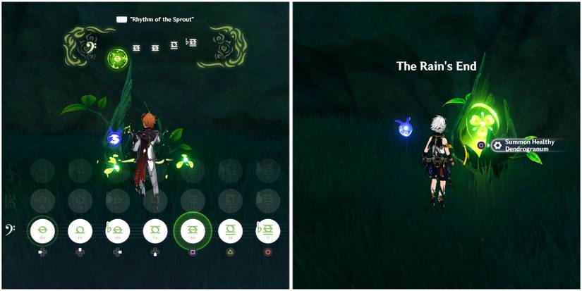 playing the rhythm of the sprout in genshin impact