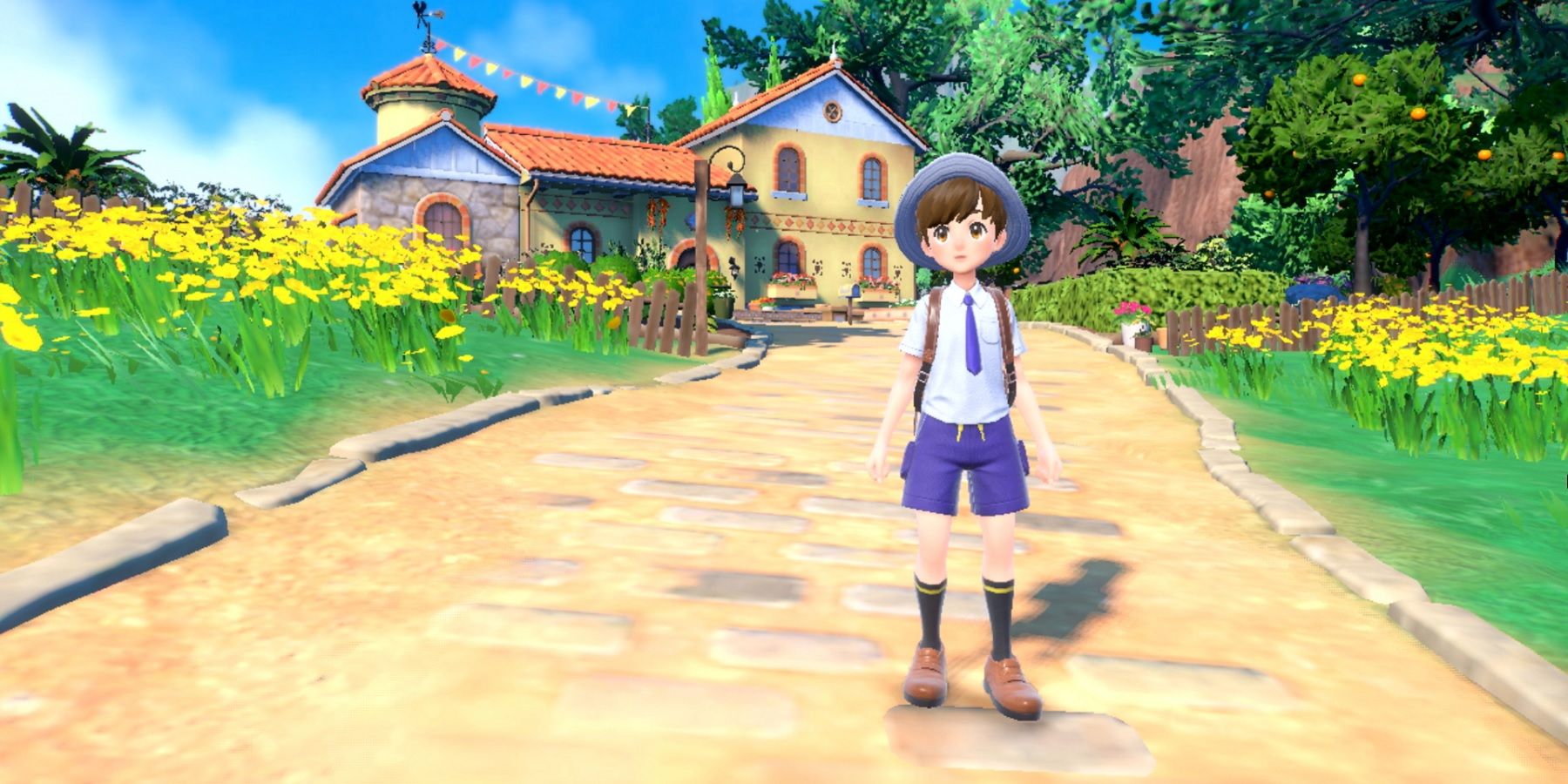 pokemon scarlet and violet trainer by their house