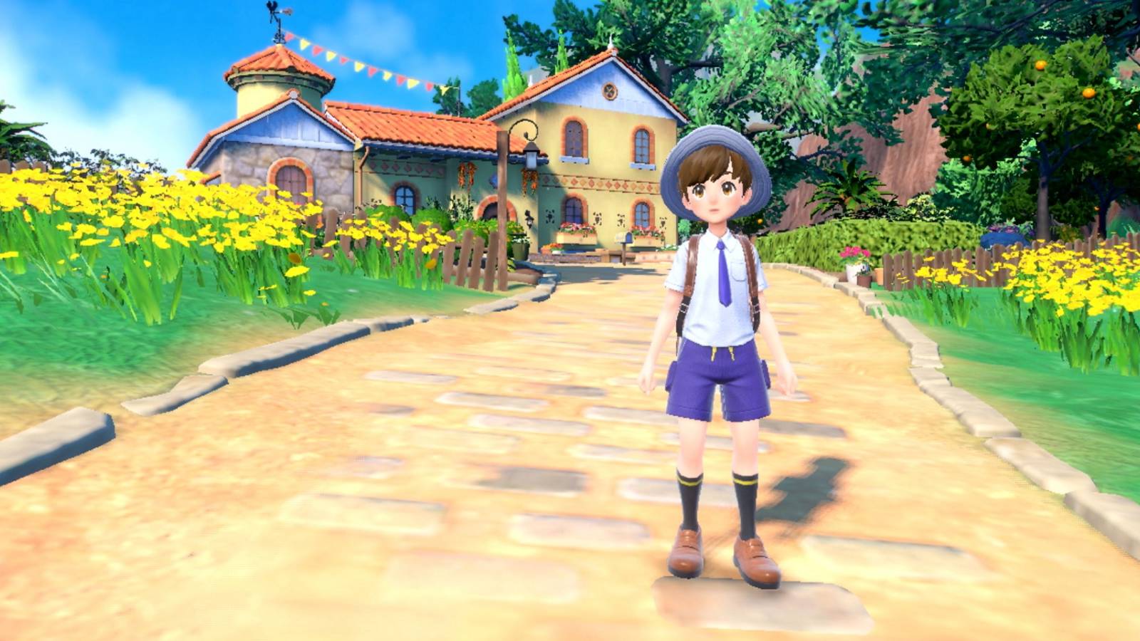 pokemon scarlet and violet trainer by their house