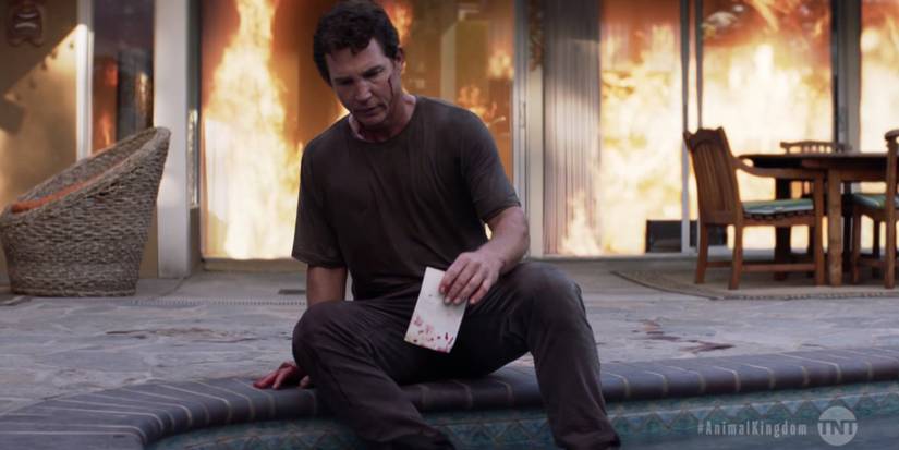 Cody house fire with Pope at poolside in Animal Kingdom's series finale