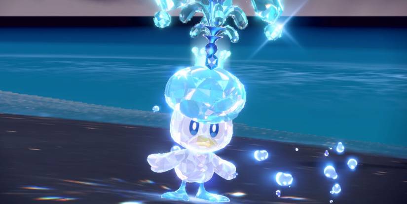 The terastallization of Quaxly in Pokemon Scarlet and Violet