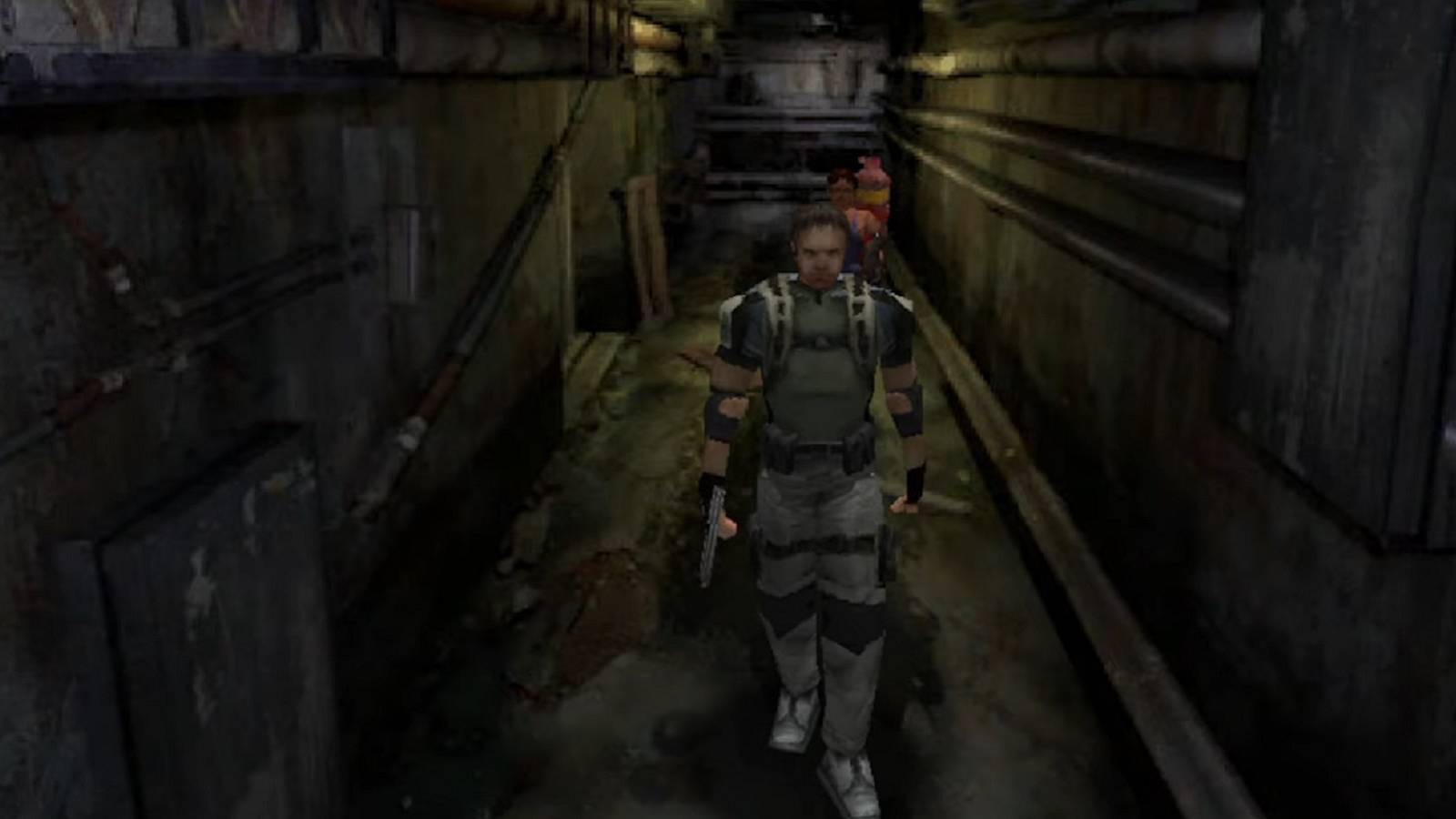 Screenshot from a PlayStation 1 style Resident Evil 5 game.