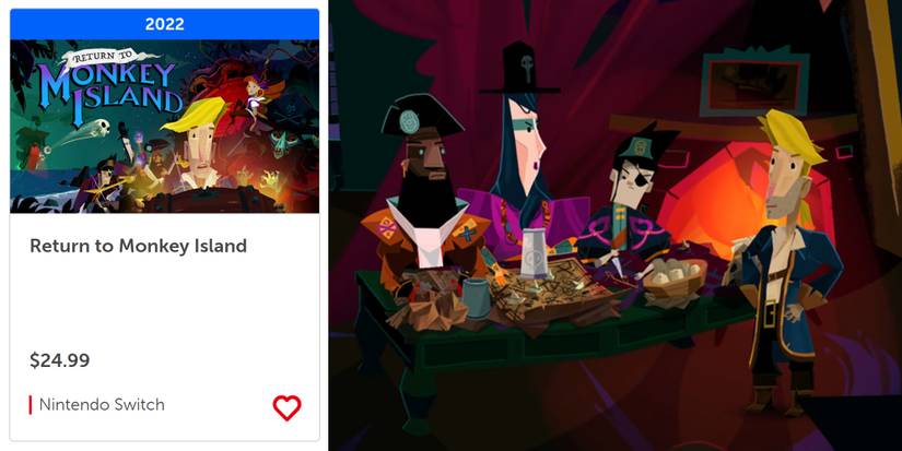 An eShop listing for Return to Monkey Island and some promo artwork