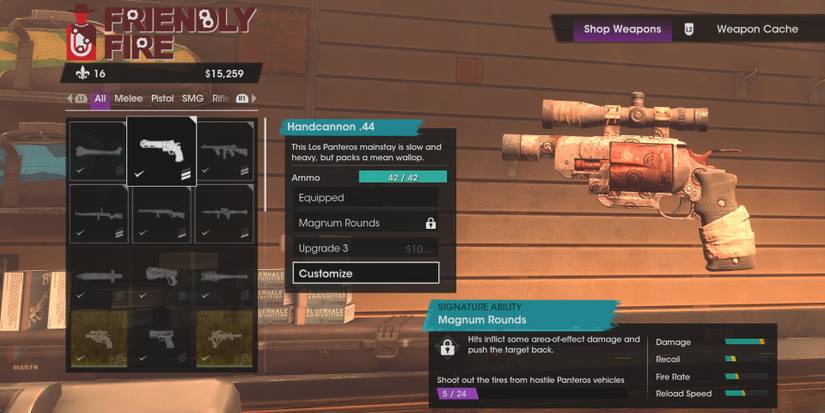 saints row handcannon .44 customize friendly fire
