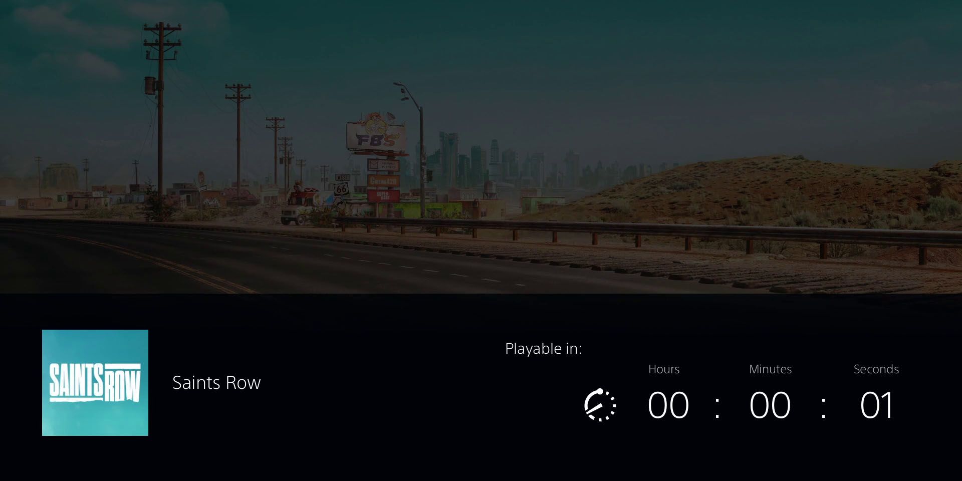 The pre-load screen on the PS5 dashboard for Saints Row.
