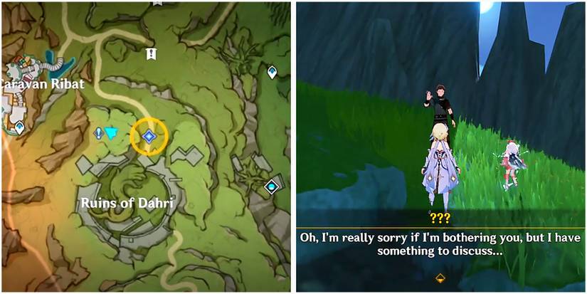 shefket asking the traveler for the shroombaors in genshin impact