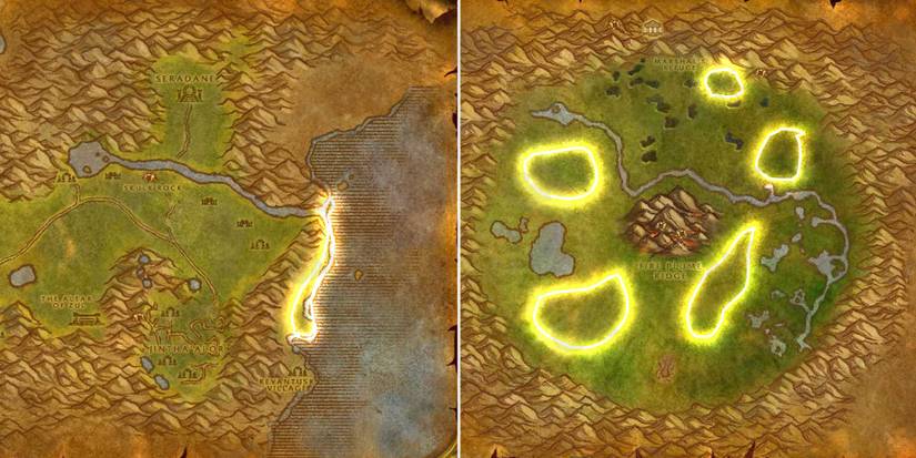 2 world of warcraft maps hinterlands un'goro crater highlighting where to skinning levels 275 to 300