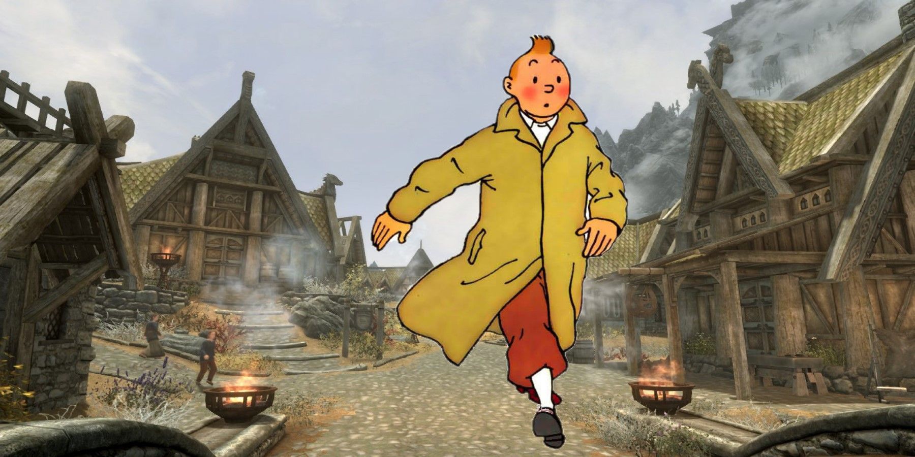 Skyrim Fan Makes Interesting Crossover Art With Tintin