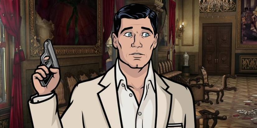 sterling archer with a gun
