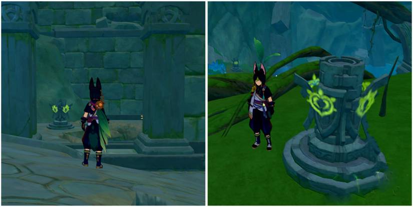 the cave dendro monuments in genshin impact