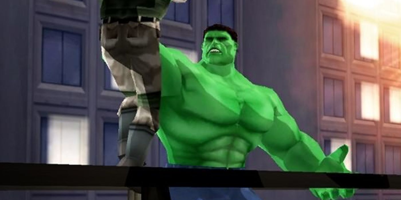 The Hulk 2003 Gameplay Holding A Soldier