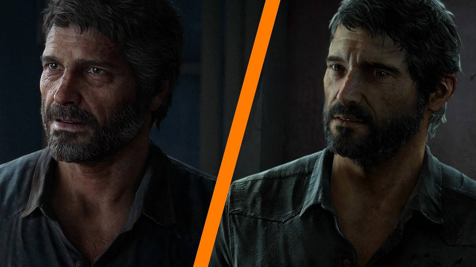 Image from The Last of Us remake and the remaster, showing both versions of Joel.