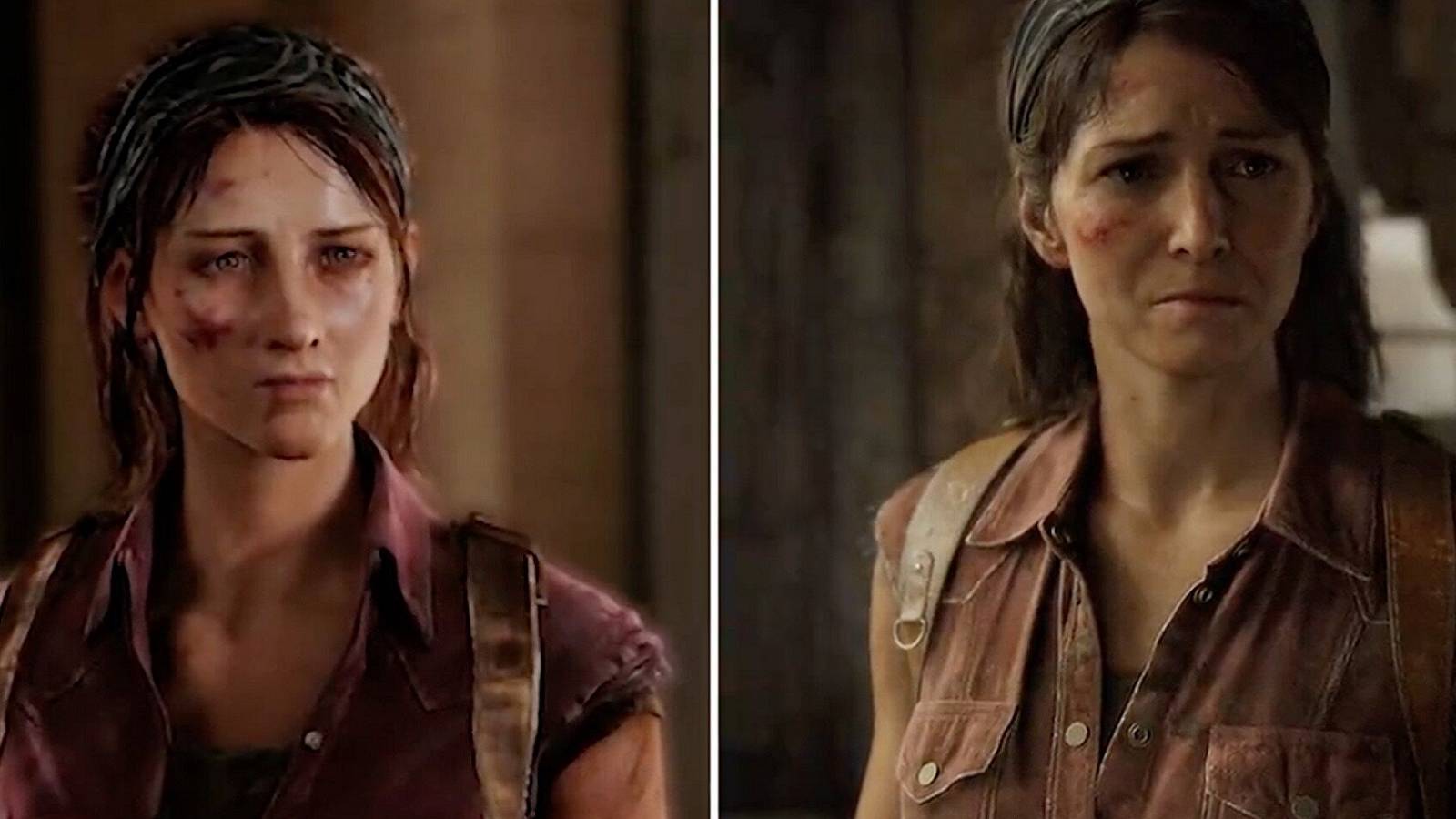 Image from The last of Us showing the original Tess on the left and the remade version on the right.