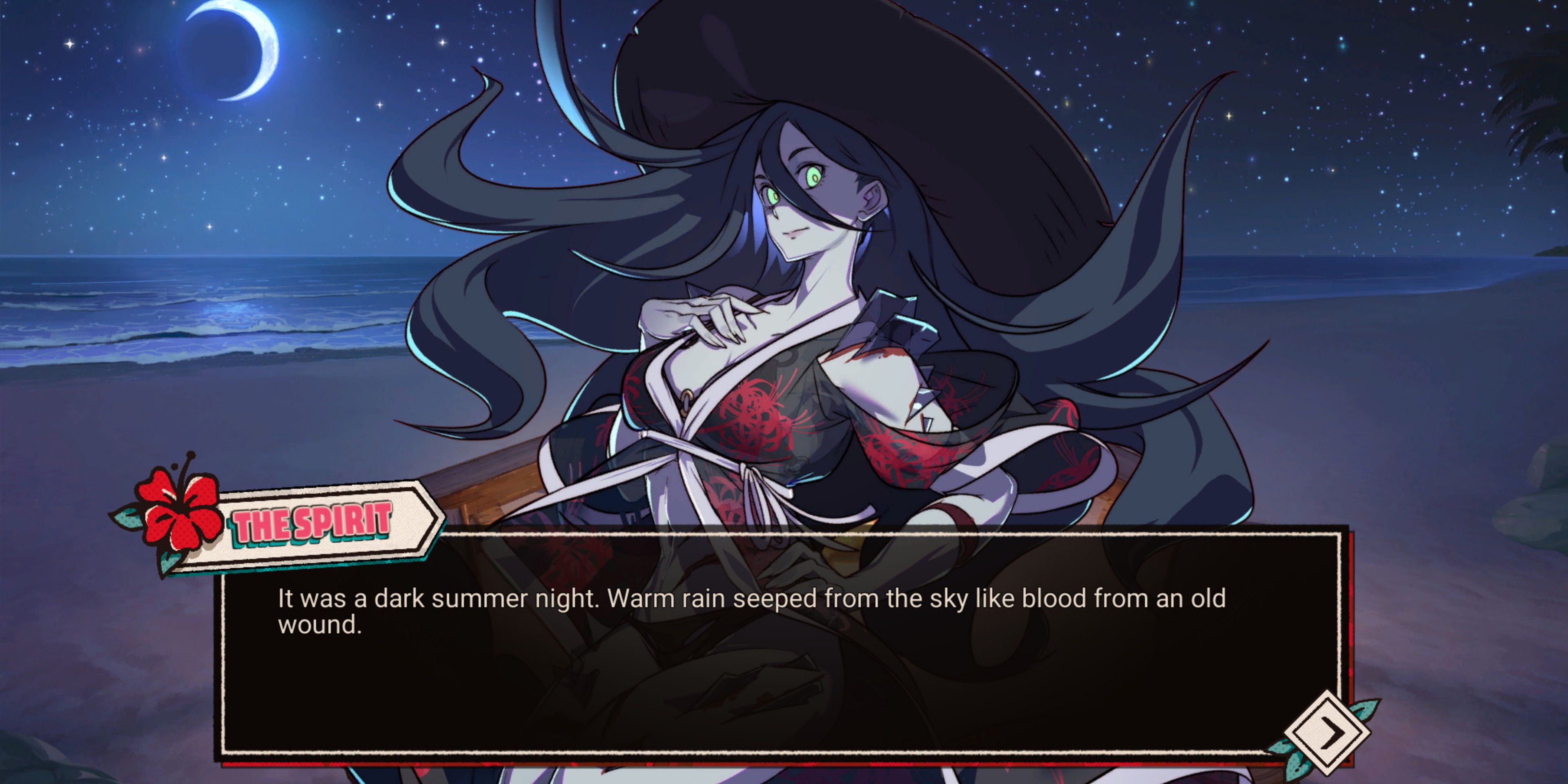 Spirit in her beach attire from Dead by Daylight's Dating Sim