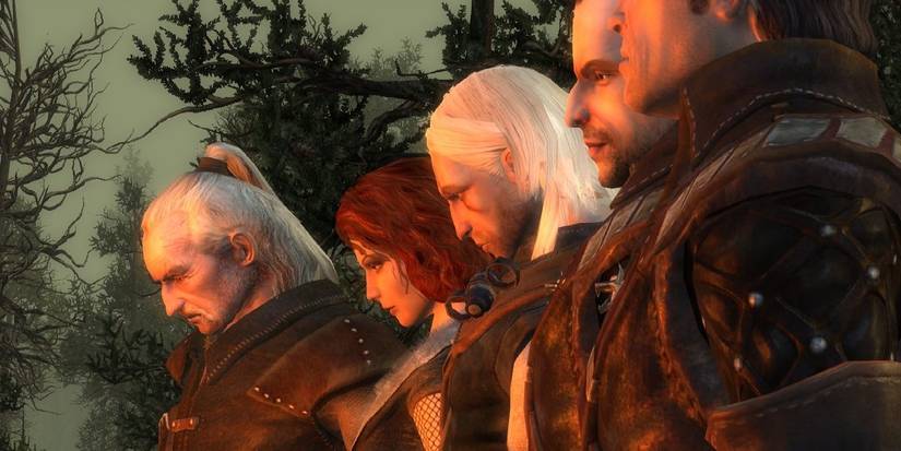 the witcher characters with gerarlt looking downward 