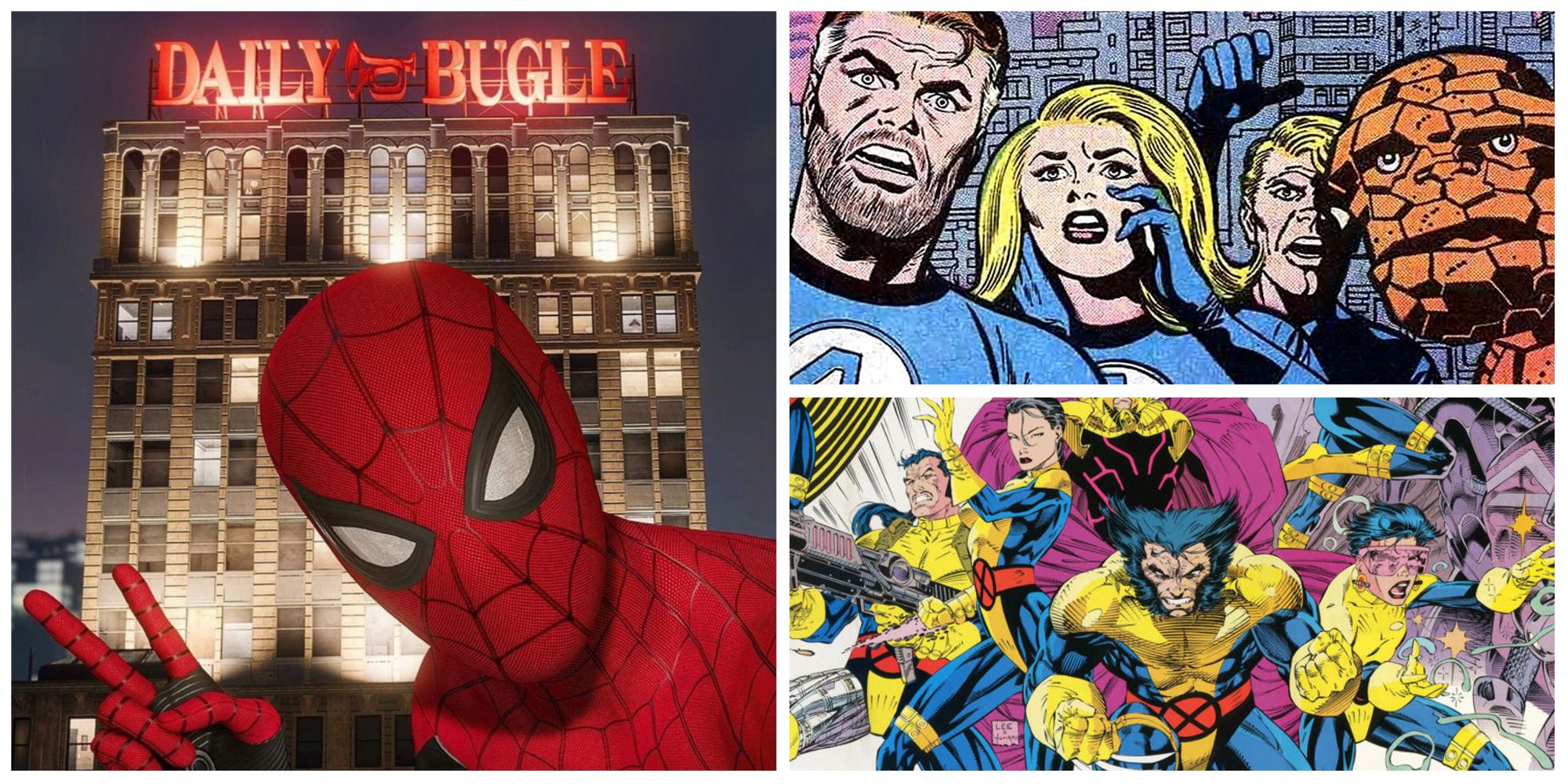spider-man daily bugle selfie, the fantastic four, and the classic x-men