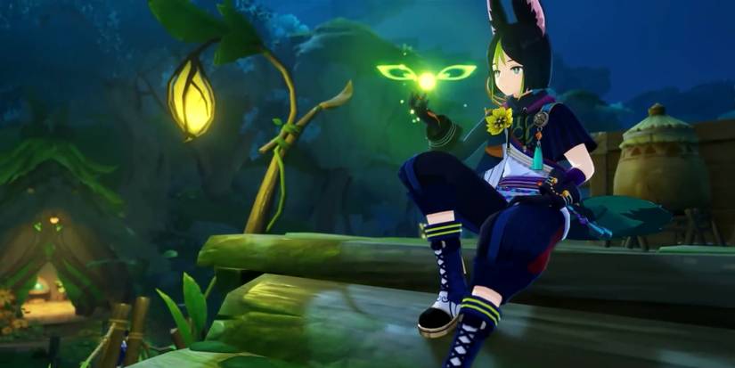 tighnari sitting in genshin impact