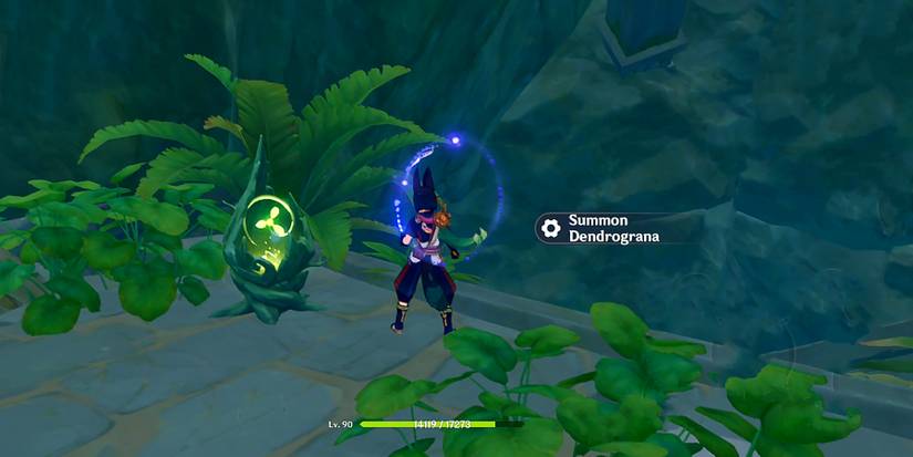 tighnari summoning a dendrograna in genshin impact