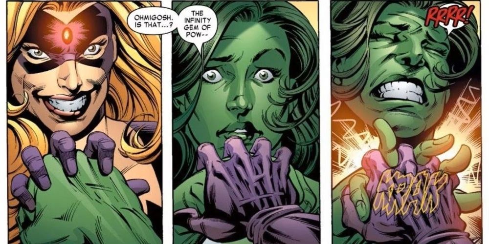 titania with the power gem and she-hulk