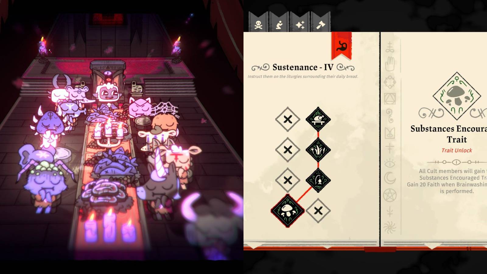 title split image best traits for followers cult of the lamb