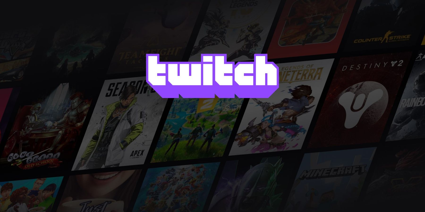 twitch logo and games browsing