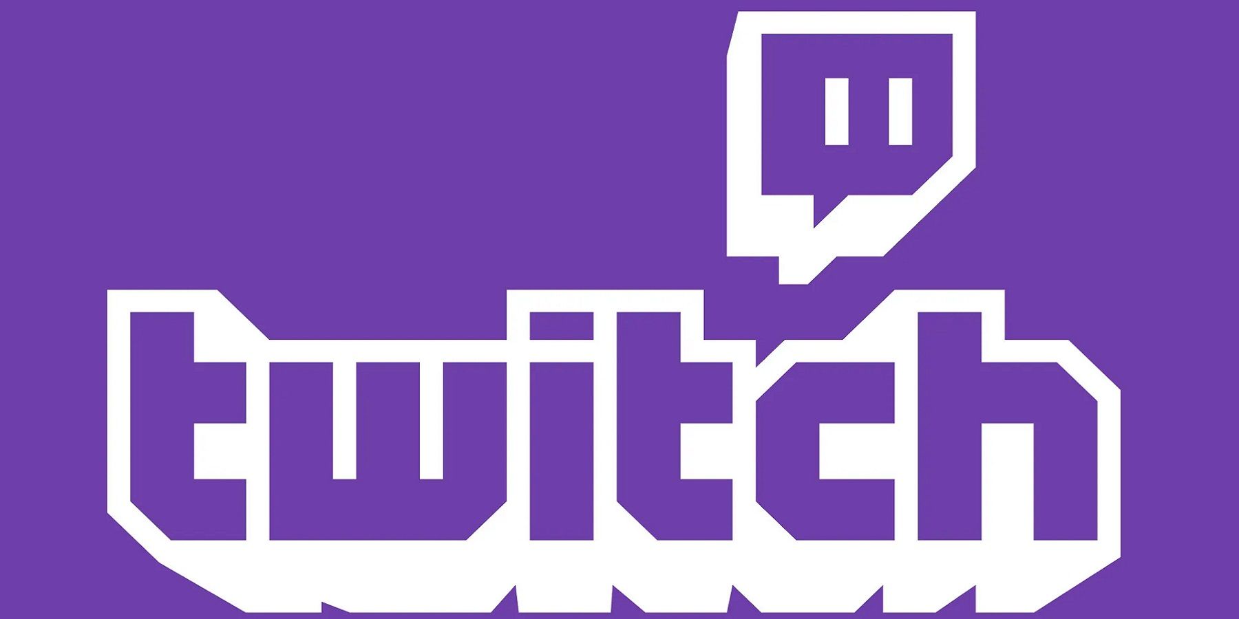 Логотип Twitch на ярко-фиолетовом фоне.