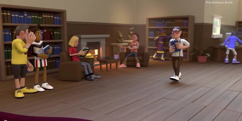 Students in a library