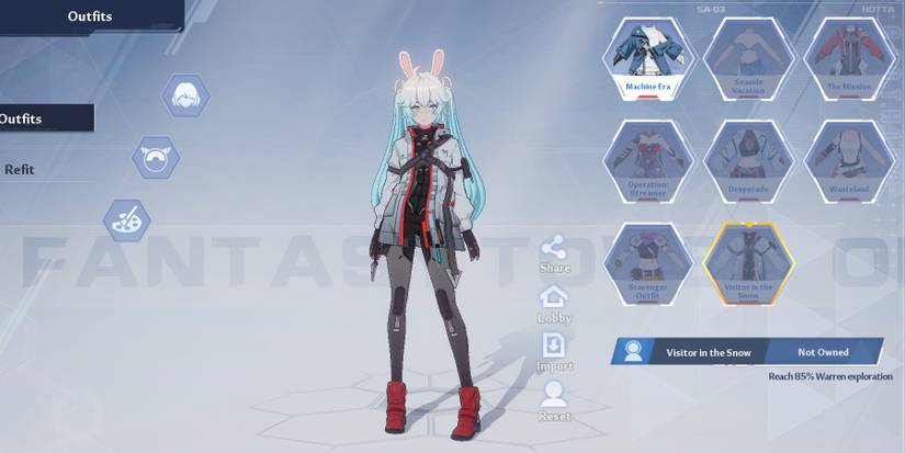 the unlockable visitor in the snow outfit from tower of fantasy