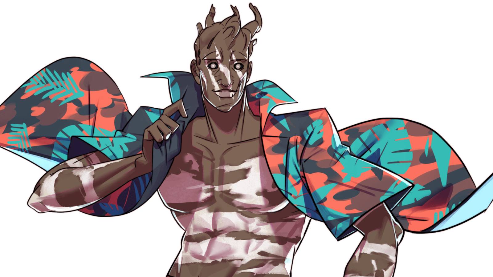 The Wraith in a tropical patterned shirt in Hooked on You