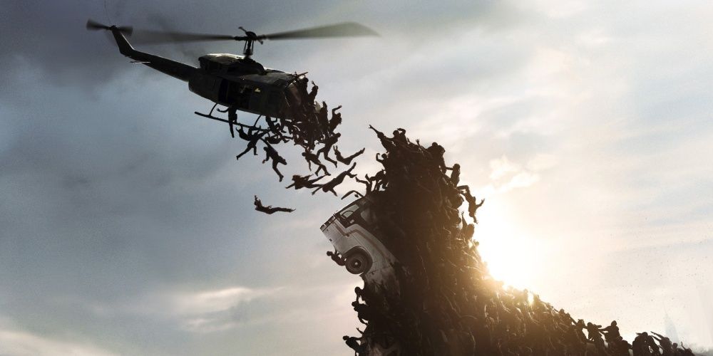 zombies on a helicopter for world war z