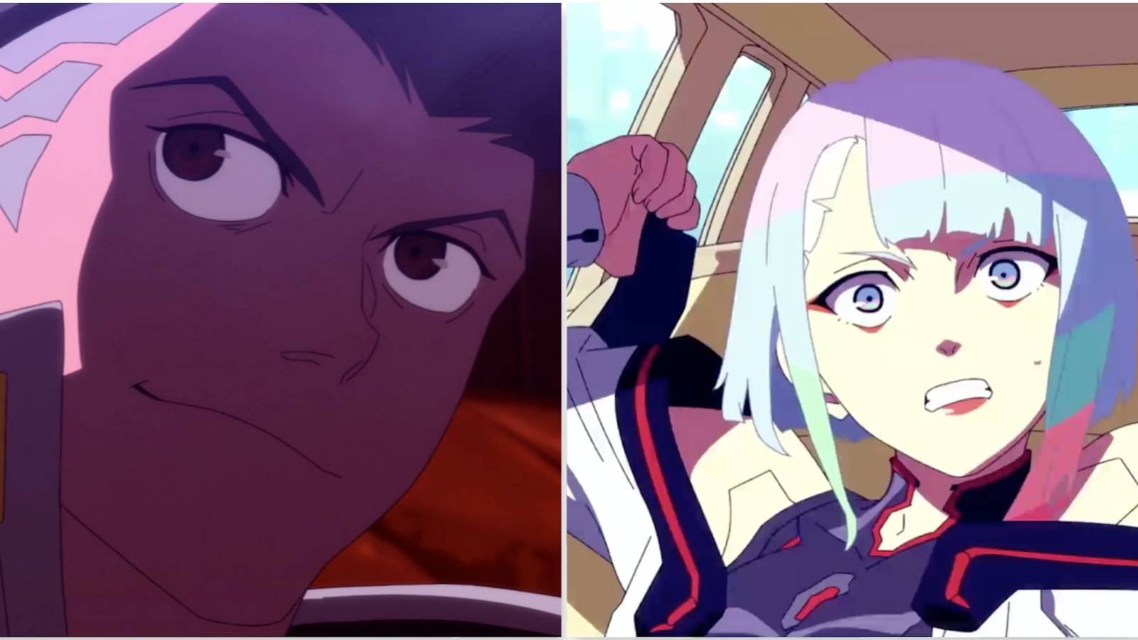 David and Lucy in Cyberpunk Edgerunners