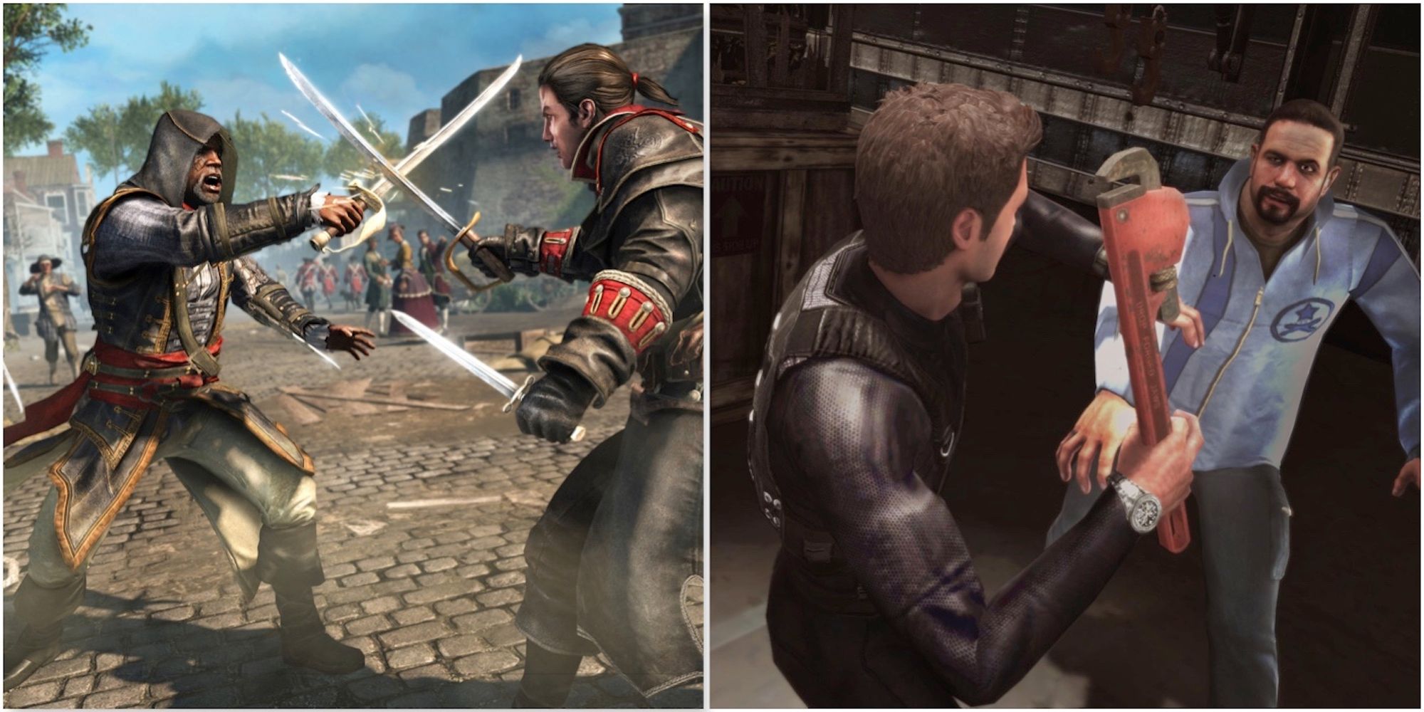 Fighting enemies in Assassin's Creed Rogue and Robert Ludlum's The Bourne Conspiracy