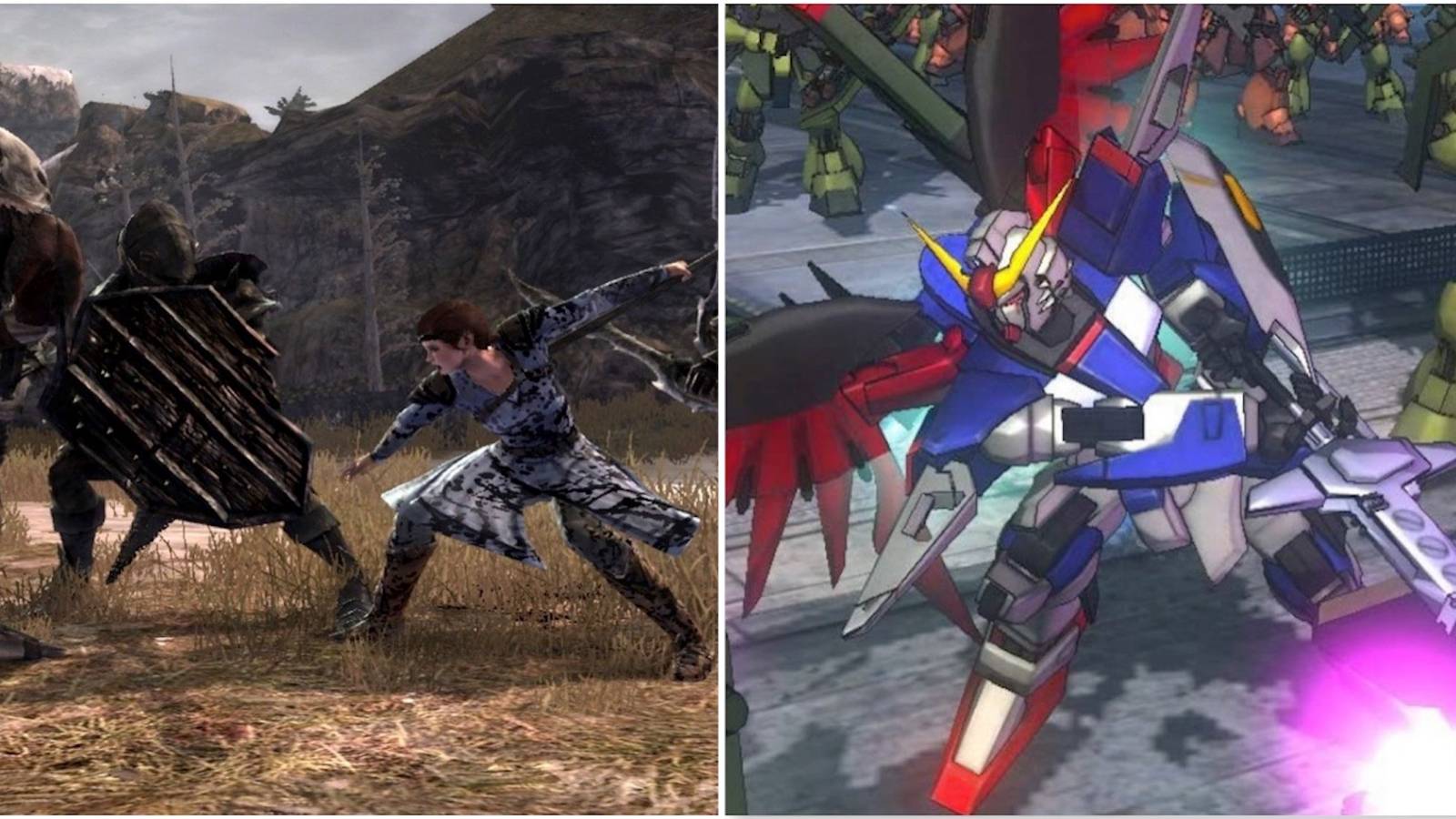 Fighting enemies in The Lord Of The Rings War In The North and Dynasty Warriors Gundam 3