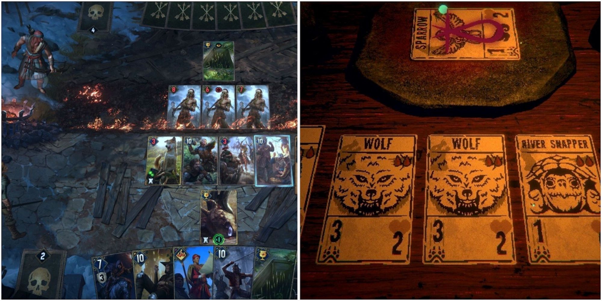 Playing a match in Thronebreaker The Witcher Tales and Inscryption
