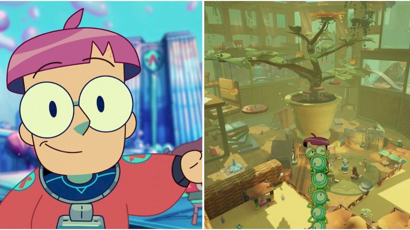 The main character and exploring the world in Tinykin