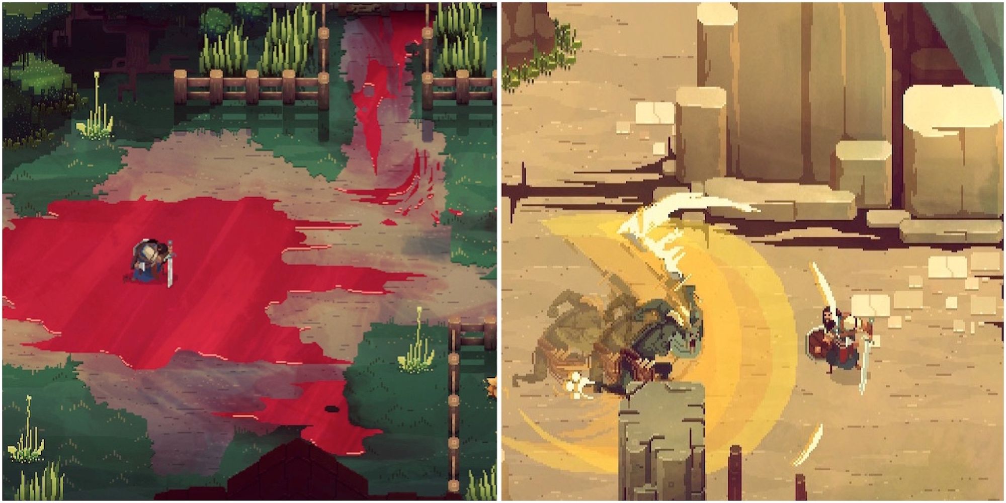 Thorn exploring and fighting enemies in No Place For Bravery