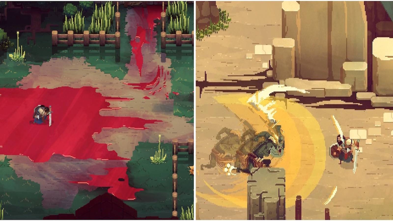 Thorn exploring and fighting enemies in No Place For Bravery