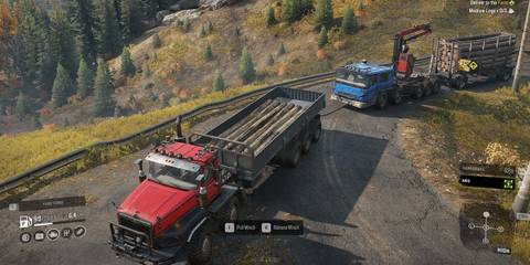 Trucks on the road in SnowRunner