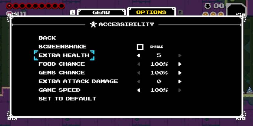 The assist menu in Shovel Knight Dig