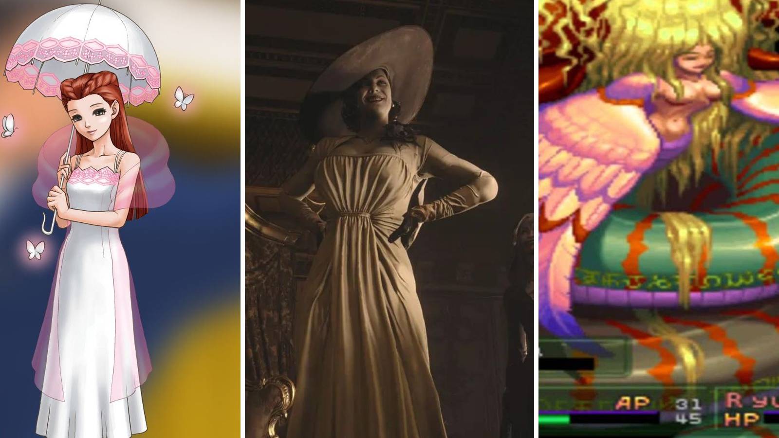 Female Villains from Ace Attorney, Resident Evil Village, and Breath of Fire