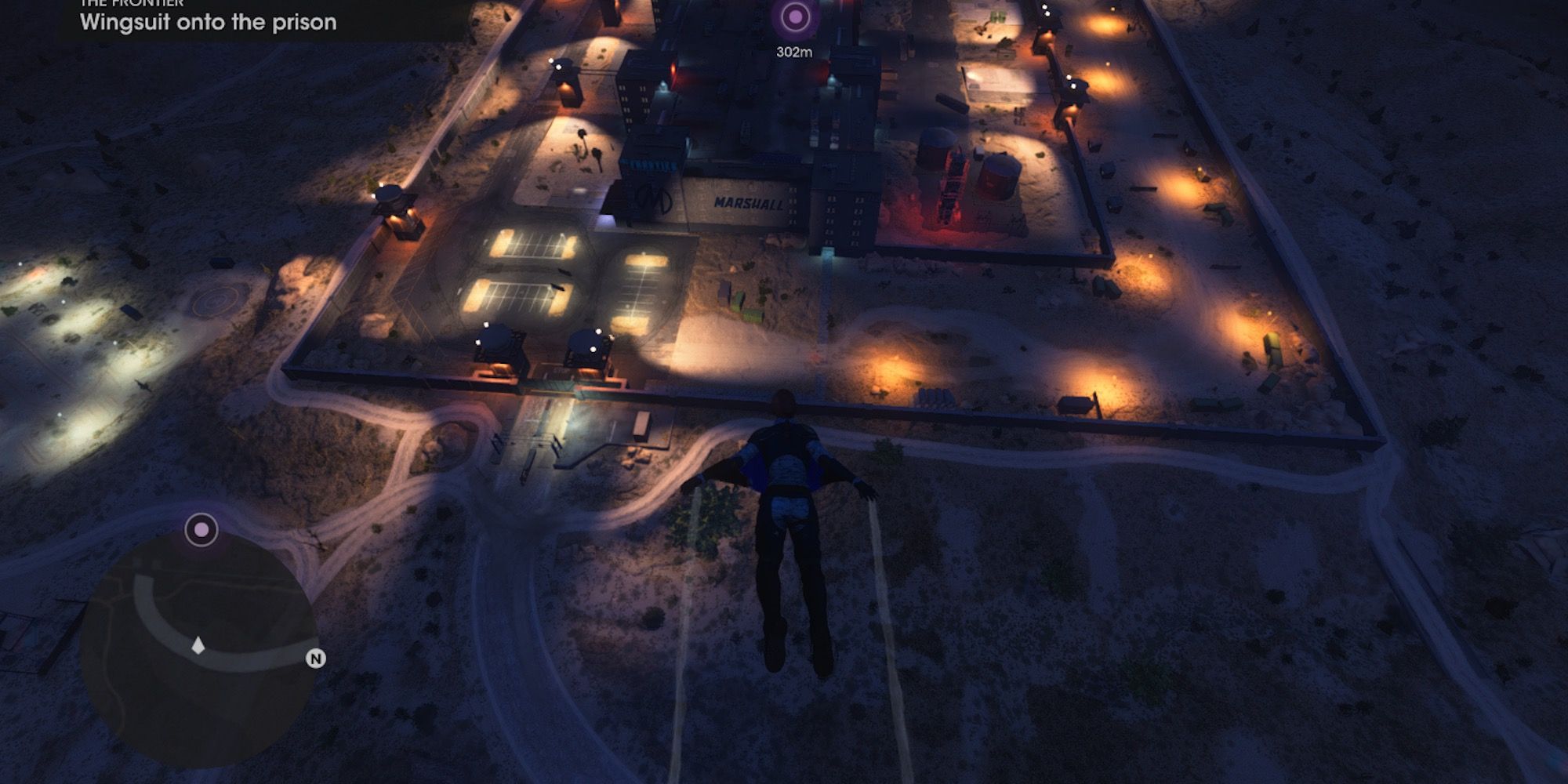 Flying around in the wingsuit in Saints Row