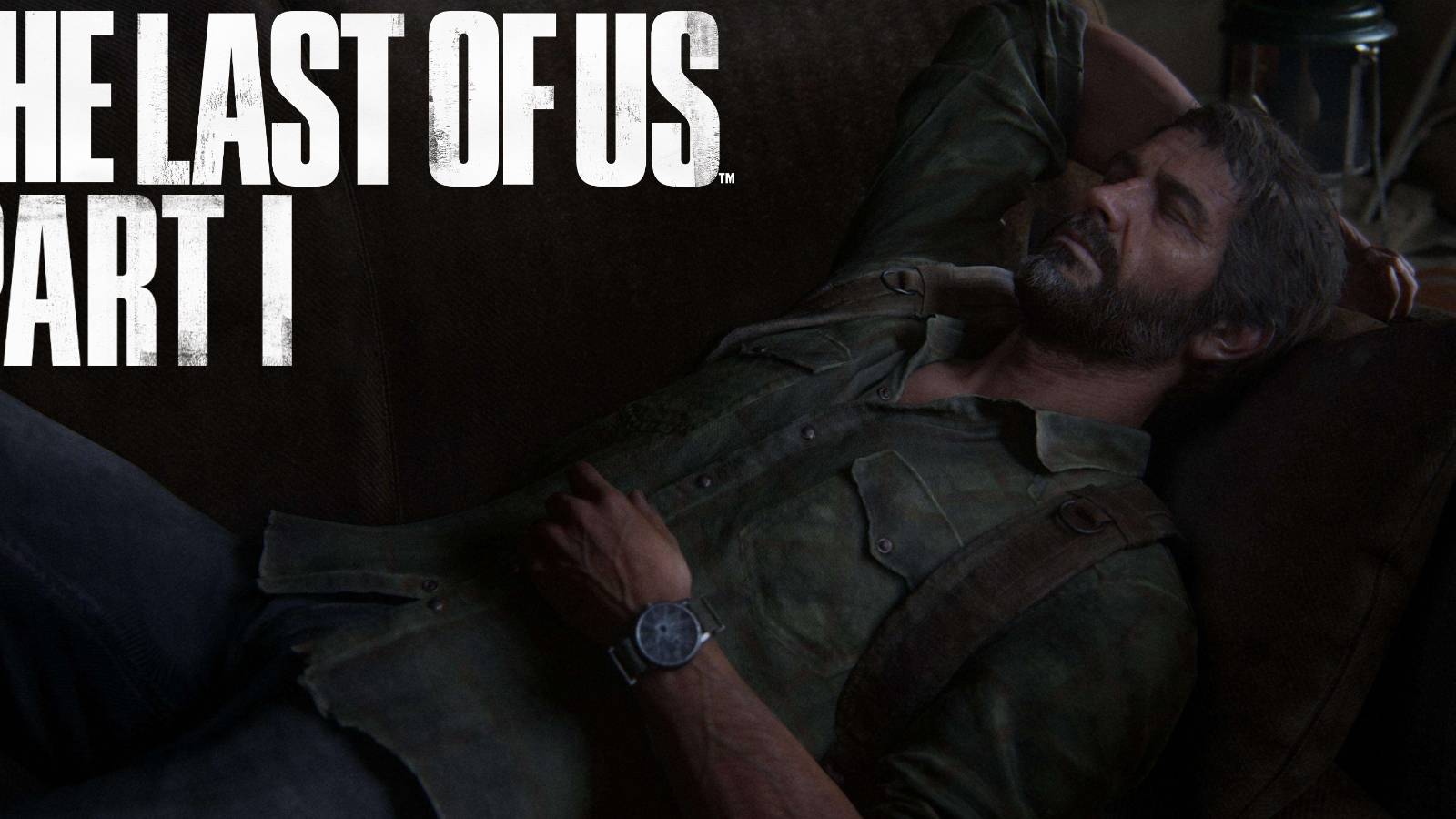 the last of us part 1 logo joel on couch