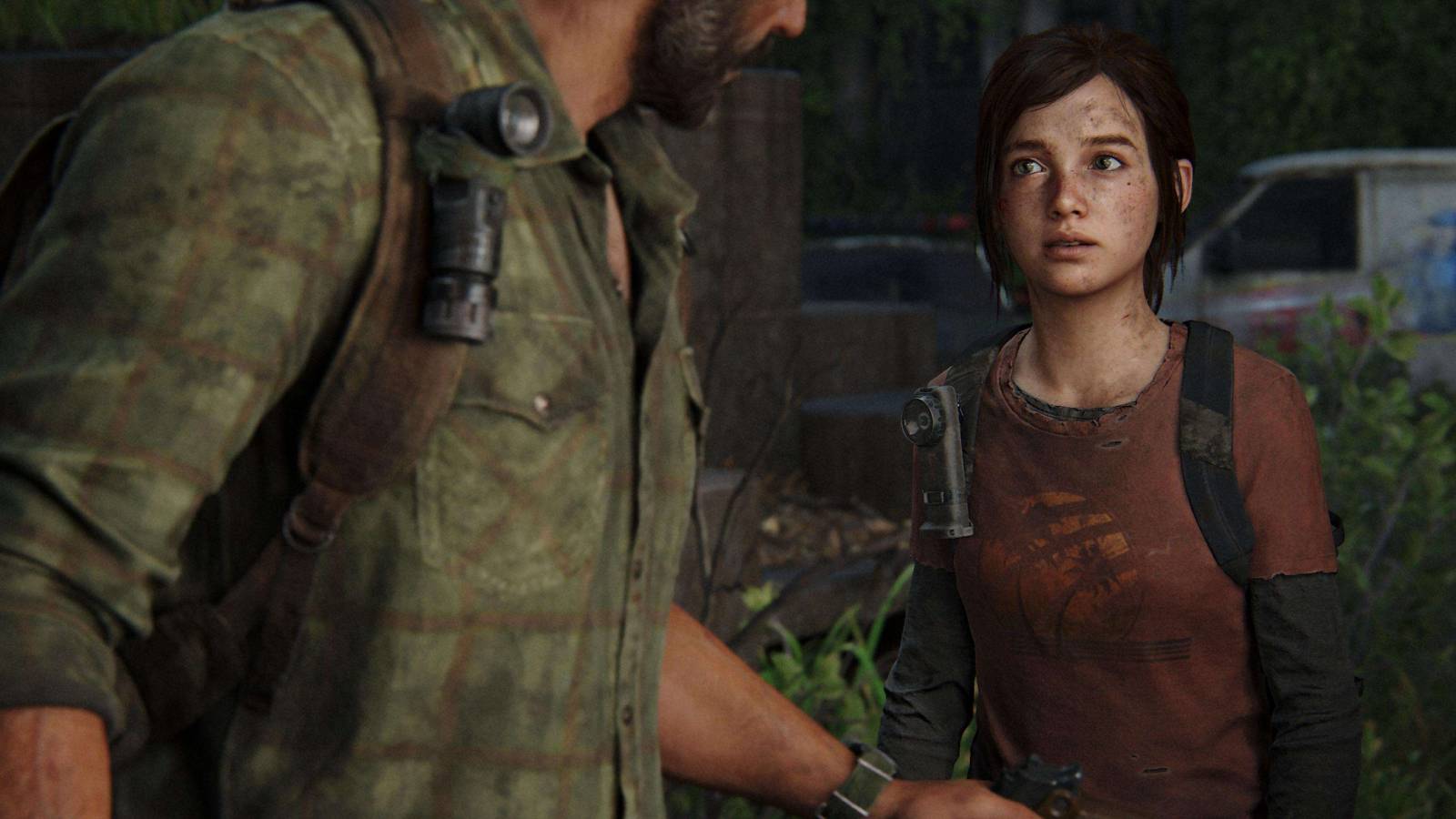 the last of us part 1 joel hands ellie pistol for emergencies only