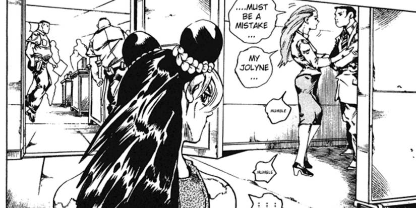 A scene featuring characters in the Jojo’s Bizarre Adventure Stone Ocean manga