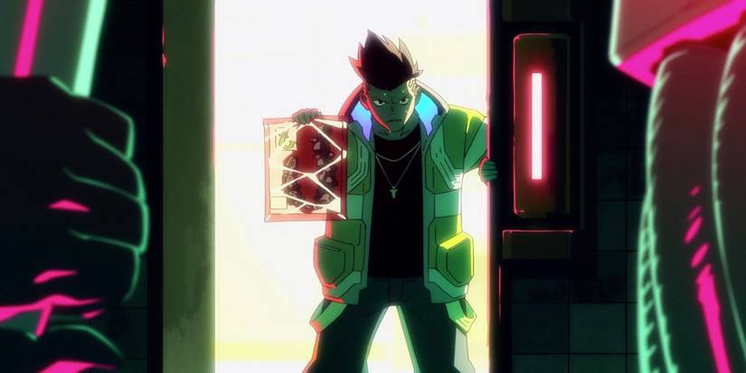 David at the Ripperdoc’s shop in Cyberpunk Edgerunners