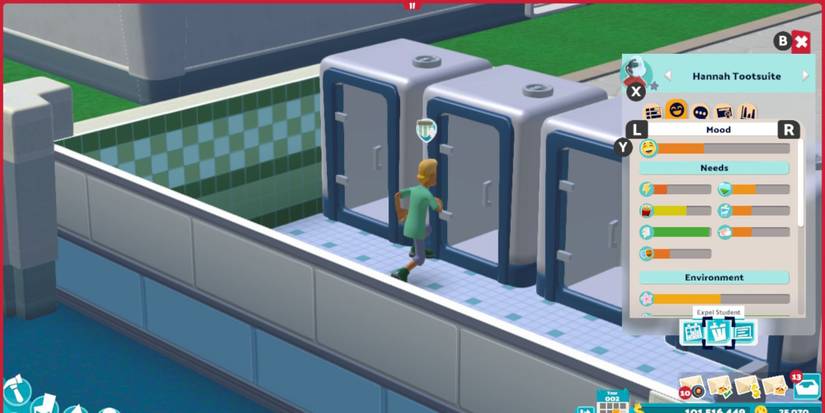 A student runs for the showers in Two Point Campus