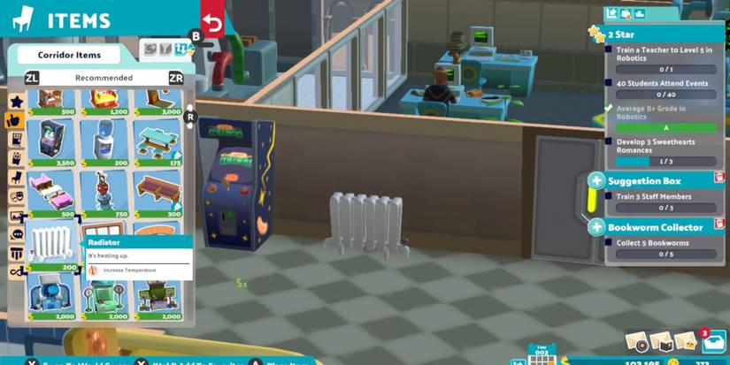 A radiator in a corridor in Two Point Campus